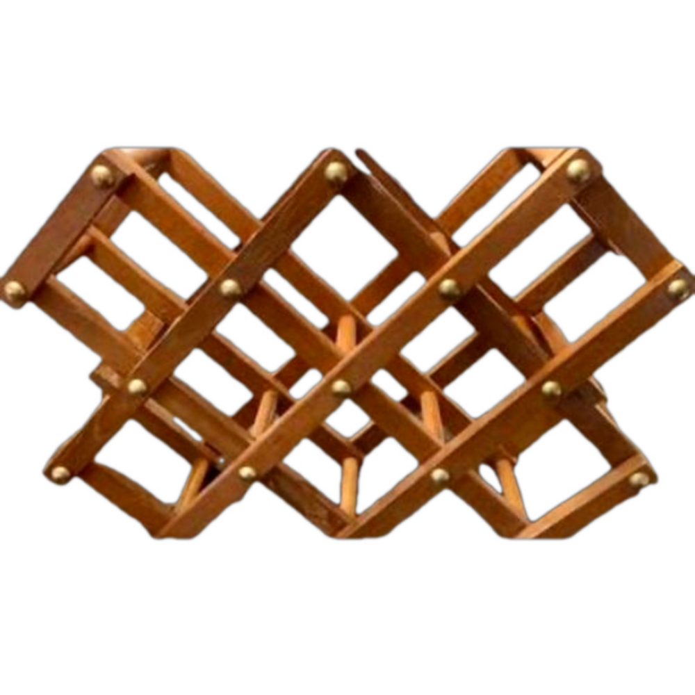 Vintage Accordion Wine Rack - Collapsible folding wooden Wine Rack MCM style